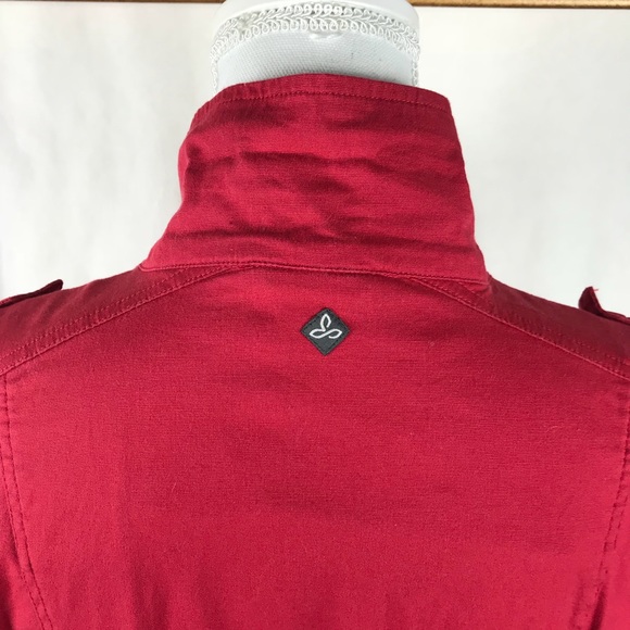 PRANA Mayve red canvas military style casual coat - Picture 5 of 8